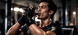 An athlete preparing for a workout