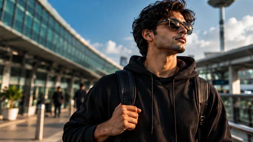 Young traveler with a backpack